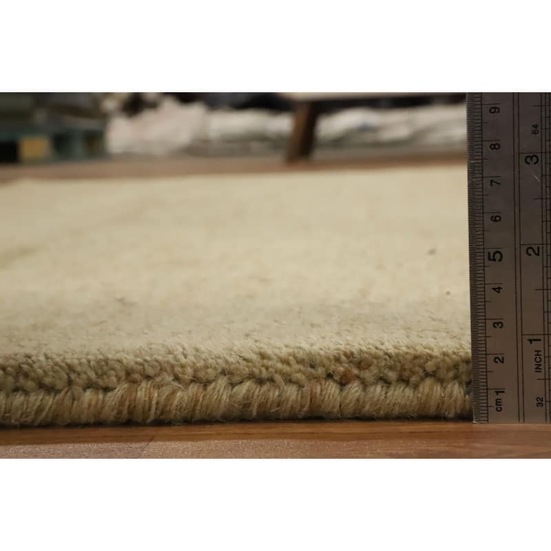 Hand Knotted Oriental 100% Wool Carpet Modern Modern Beige & Ivories Gabbeh Area Rug - 7' 11'' X 5' 8''
