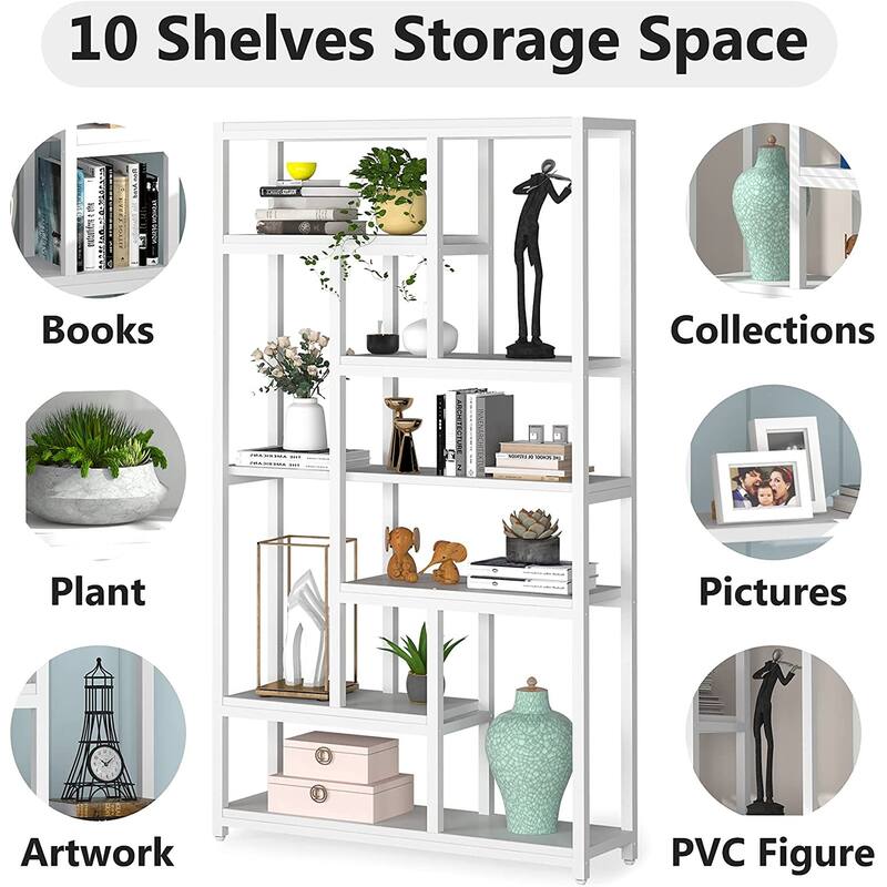 79 Inches Tall Bookshelf Bookcase Storage Display Shelves