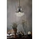 preview thumbnail 3 of 4, 1-Light Mini Tiered Crystal ball 12" Chandelier in Black Classical Pendant Lamp