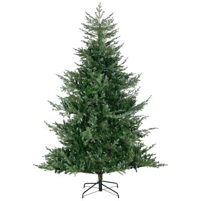 7.5ft Artificial Christmas Tree with 1288 Tips, Auto-Open Design, Steel Base, Realistic Wide Shape for Indoor Décor
