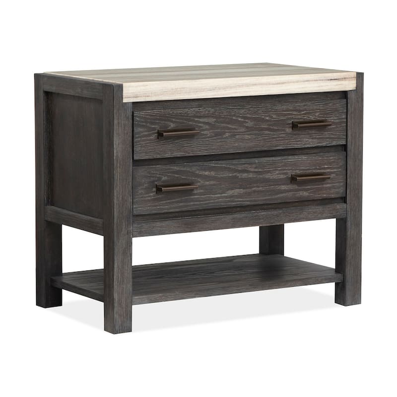 Magnussen Home Plum Creek Ravenwood Black Open Nightstand - 2-drawer