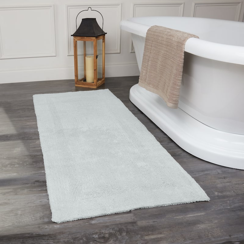 Fabstyles Basix Soft & Absorbent Reversible Cotton Bath Rug - 24 x 60 - Silver