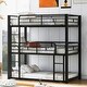 preview thumbnail 10 of 14, Metal Twin Size Triple Bunk Bed with Guard Rails, Silver