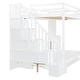 preview thumbnail 31 of 36, Full Over Full Size Murphy Bunk Bed Convertible Loft Bed with Hydraulic Lift, Hidden Desk and Storage Stairs for Kids