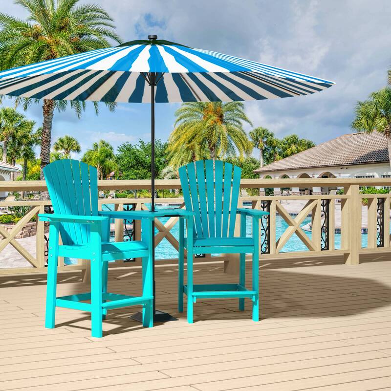 Patio Bar Stools Adirondack Arm Chairs Set of 2, 3 colors