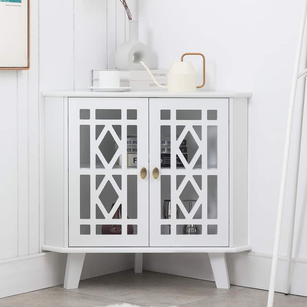 Corner Sideboard Cabinet Free-Standing Corner Storage Organizer