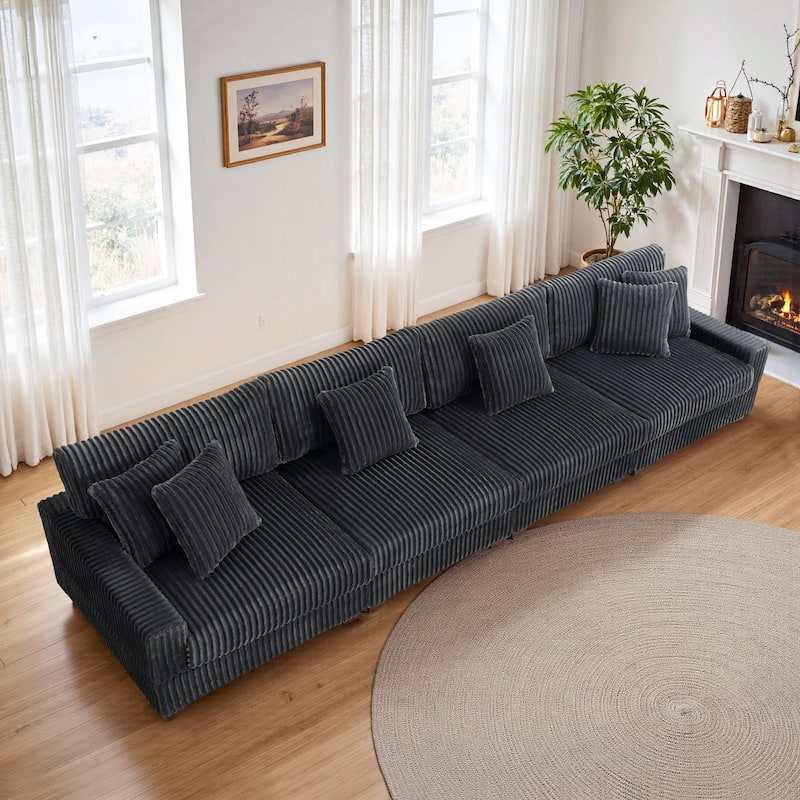 Anne 150" W Oversized Upholstered Modular Sectional Sofa