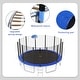 preview thumbnail 4 of 7, 16 FT Outdoor Kids Round Trampoline with Enclosure, Basketball Hoop