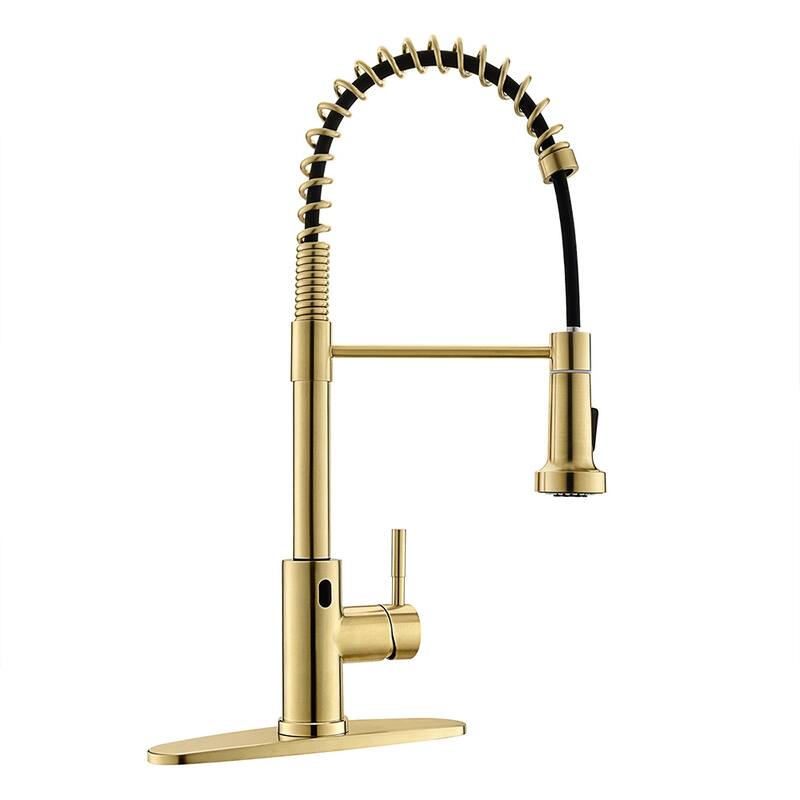 Kitchen Faucet with Battery Control Valve - Brushed Gold