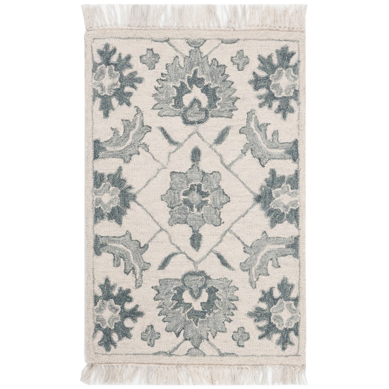 SAFAVIEH Handmade Aspen Cerise Boho Tribal Wool Rug - 2' x 3' - Green/Grey