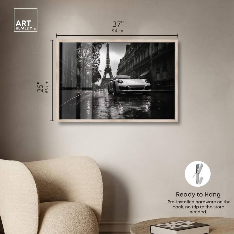 Driving in the Rain Paris Shadowbox by Art Remedy
