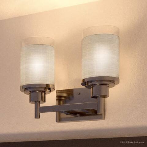Luxury Contemporary Bathroom Vanity Light, 9.5"H x 13"W, with Transitional Style, Brushed Nickel Finish by Urban Ambiance