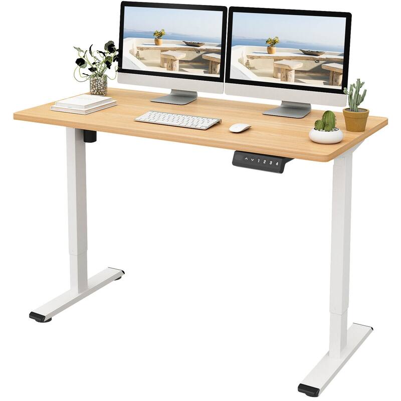 FLEXISPOT 55 x 28 Home Office Standing Desk Electric Height Adjustable Desk with LED Memory Control