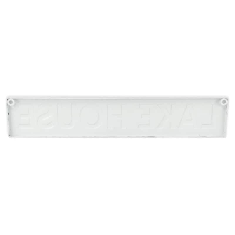 23.75” White and Blue Rectangular “Lake House” Metallic Wall Sign