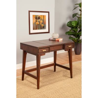 1498APB Walnut Sleek Bedroom Vanity
