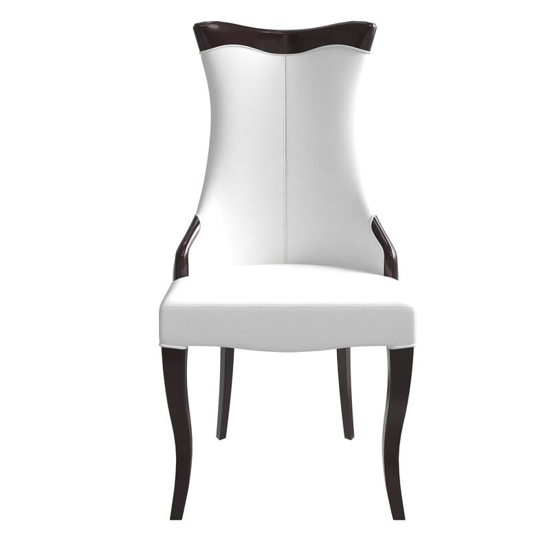 Dining Chair with Leather/Velvet Seat in Rubberwood Novara Series by LeisureMod
