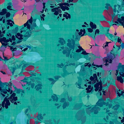 Nicole Miller Botanic Teal Peel & Stick Wallpaper