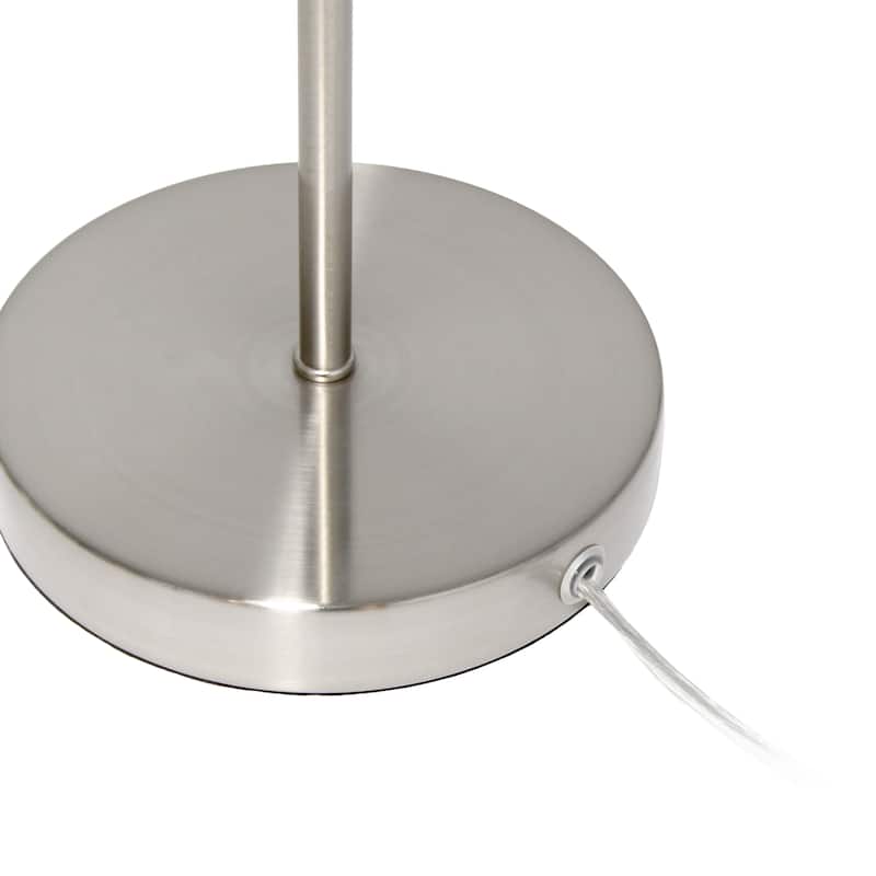 Slim 23” Table Lamp with Fabric Drum Shade Modern Accent Light for Living Room or Nightstand - 11”L x 11”W x 23”H