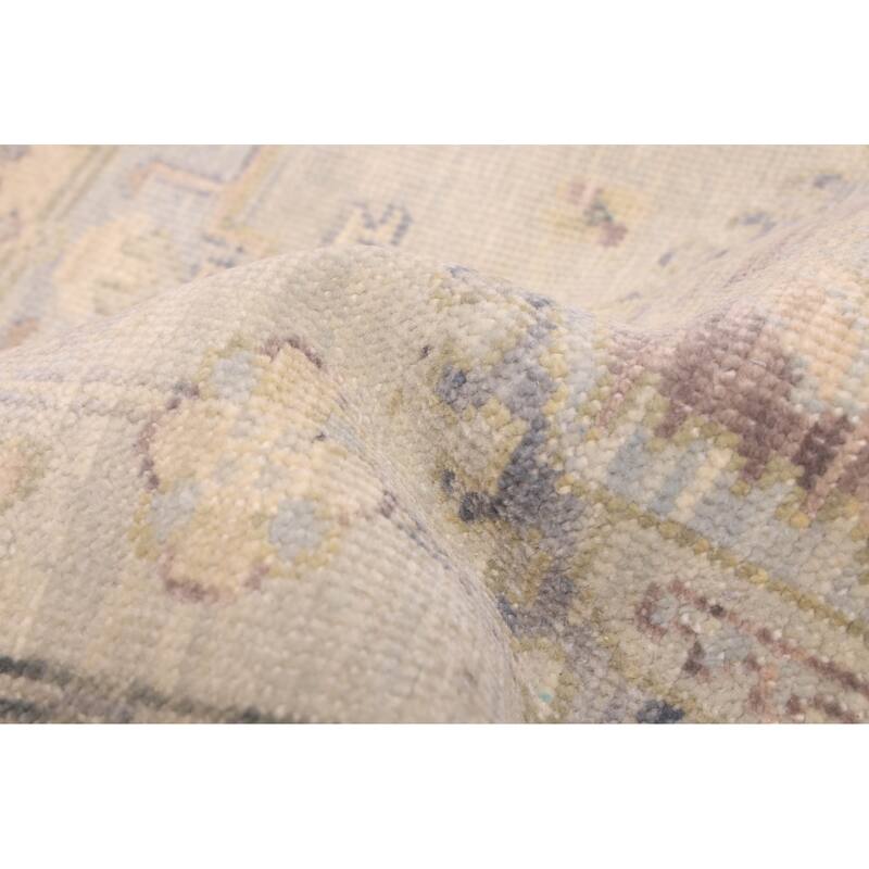 ECARPETGALLERY Hand-knotted Modern Oushak Light Blue, Light Grey Wool Rug - 9'1 x 11'10