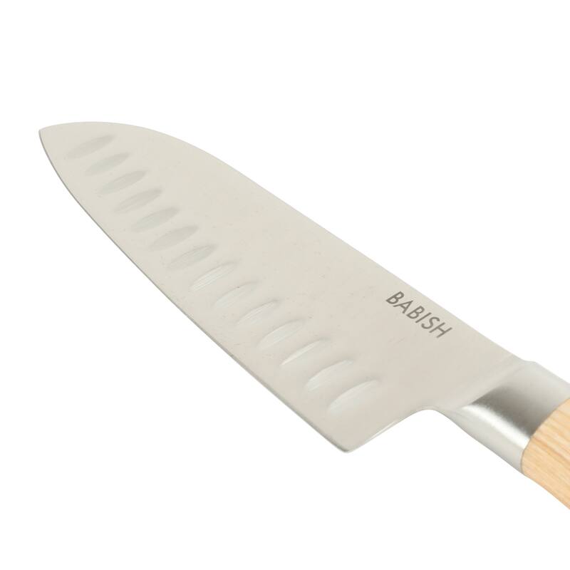 Babish High Carbon 1.4116 German Steel Full Tang 6.5-Inch Santoku Knife - for Chopping, Slicing, Dicing & Precision Prep