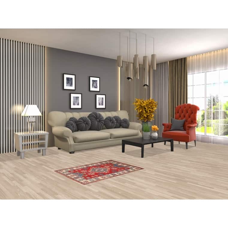 Red Kazak Accent Rug Handmade Wool Carpet - 2'2" x 3'0"