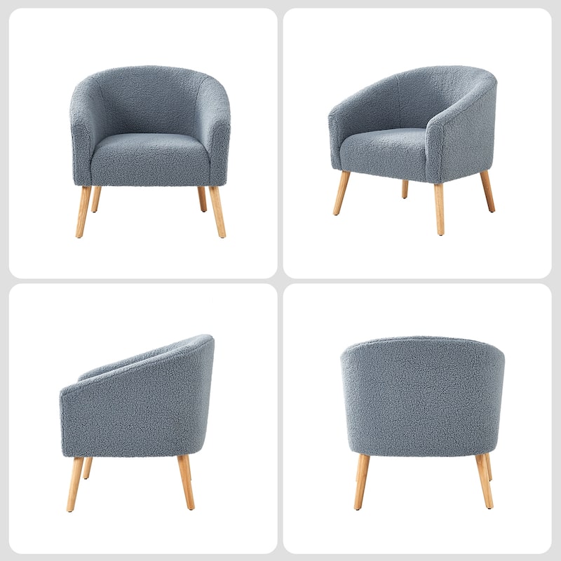 Sheila Modern 30"W Boucle Armchair with Solid Wood Legs Set of 2 by HULALA HOME
