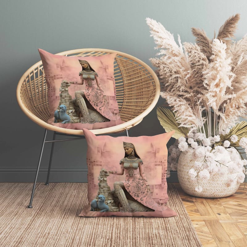 Royal Rapture Faux Suede Reversible Throw Pillow Pink