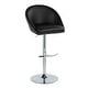 preview thumbnail 57 of 84, Porch & Den Livesey High Back Adjustable Bar Stool with Rounded T Footrest (Set of 2) Black Faux Leather/Chrome Metal