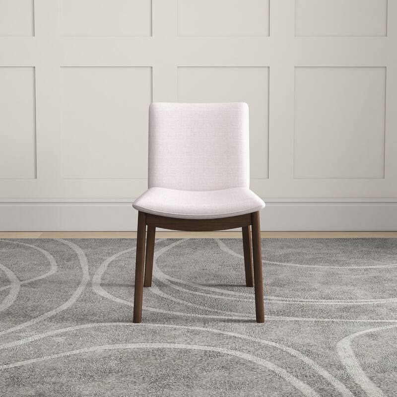 GDFStudio - Laura Mid-Century Modern Solid Wood Dining Chair Set with Upholstered Fabric, Set of 2 - 20"