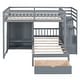 preview thumbnail 33 of 51, Full Over Twin Bunk Bed Frame with Shelves, Side Staircase Boasts 4 Convenient Drawers, for Kids Boys Girls