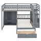preview thumbnail 20 of 28, Full over Twin Size Solid Wood Bunk Bed with Wardrobe, Drawers for Kids, Bedroom