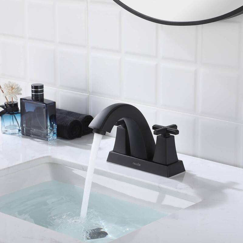 2-Handle Bathroom Sink Faucet Cross handle with Pop-up Drain