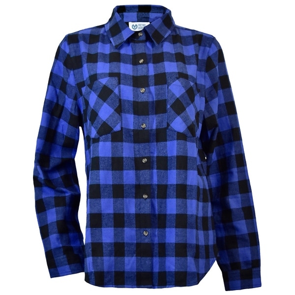 Victory Outfitters Ladies' Plaid Flannel Button Up Shirt. Opens flyout.