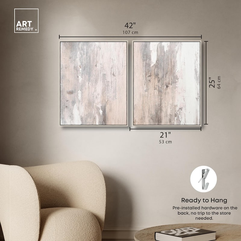 Striated Texture I Canvas Set of 2 by Art Remedy