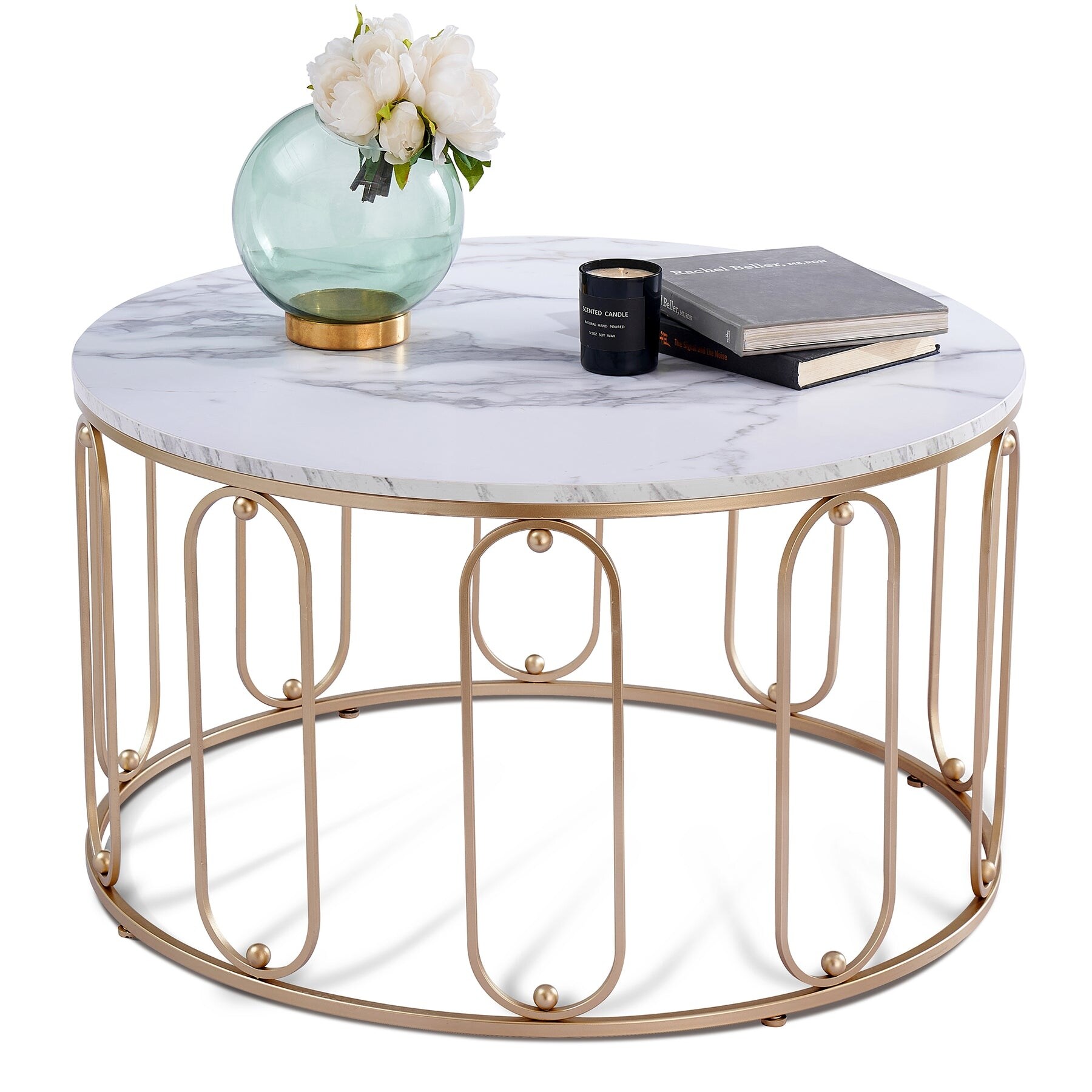 1/2 Tier Coffee Table Round Side Table Modern Occasional Tea Tables Balcony Room 