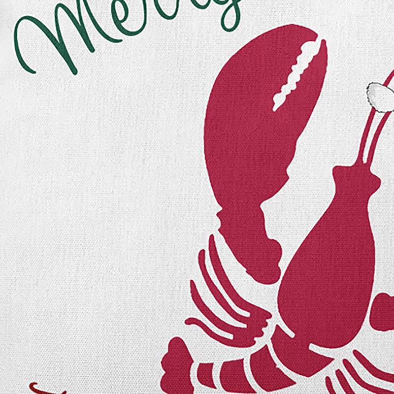 Santa Claws Lobster Beachy Christmas Indoor/Outdoor Throw Pillow