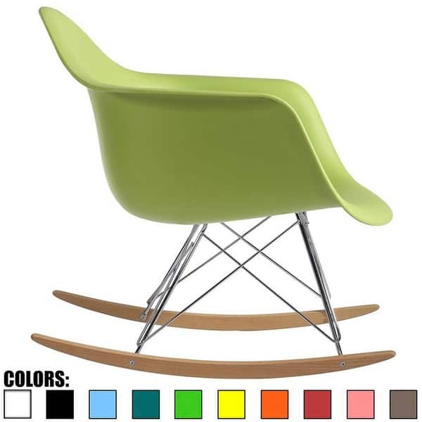 2xhome Green Natural Wood Metal Wire Plastic Rocker Chair Rocking For Bedroom Living Room With Arms Back Overstock 18591561