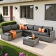 preview thumbnail 2 of 45, OVIOS 7-Piece Low Profile Deep Seat Wicker Outdoor Patio Furniture Set Black