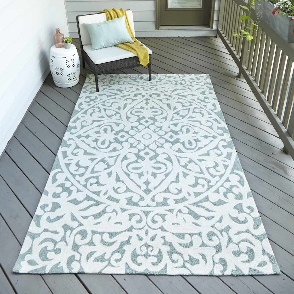 Momeni Veranda Hand Hooked Geometric Indoor Outdoor Rug