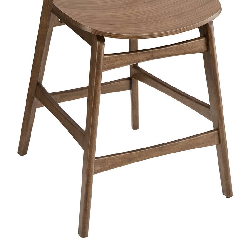 Spruce & Spring Modern Farmhouse Bar Stool with Bentwood Back and Saddle Seat