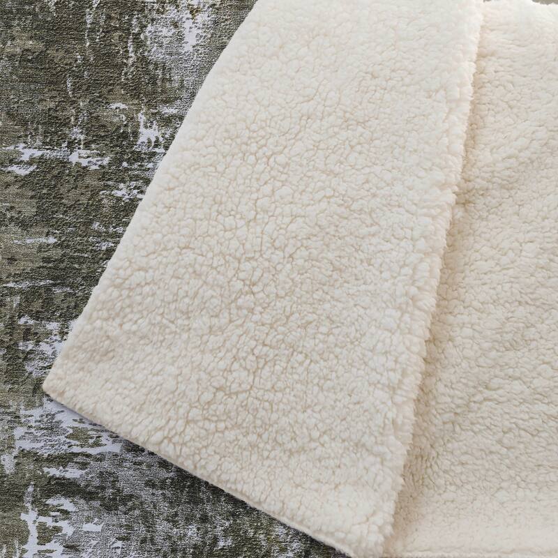 Premium Machine Washable Abstract Modern Sherpa Throw Blanket