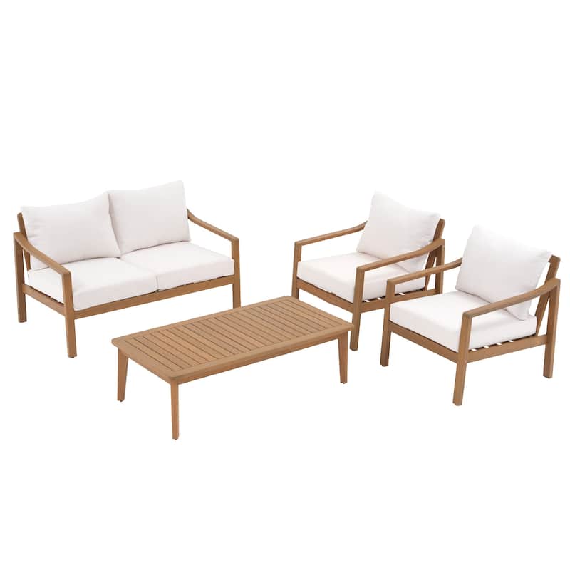 Outdoor Seating Set For 4-Person With Cushions