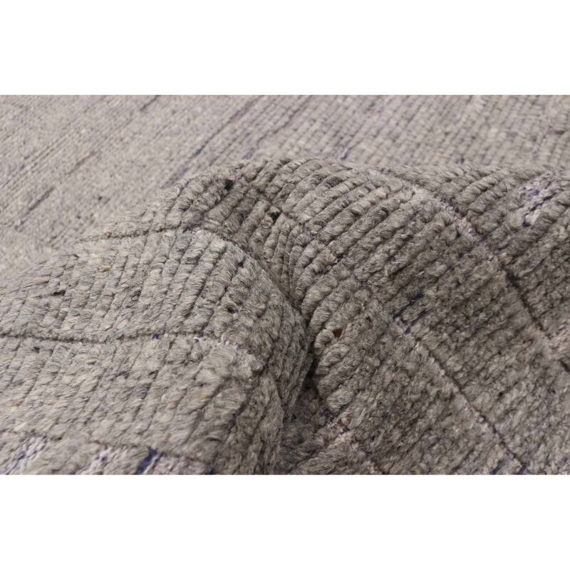 ECARPETGALLERY Hand-knotted Tangier Grey Wool Rug - 8'4 x 10'1