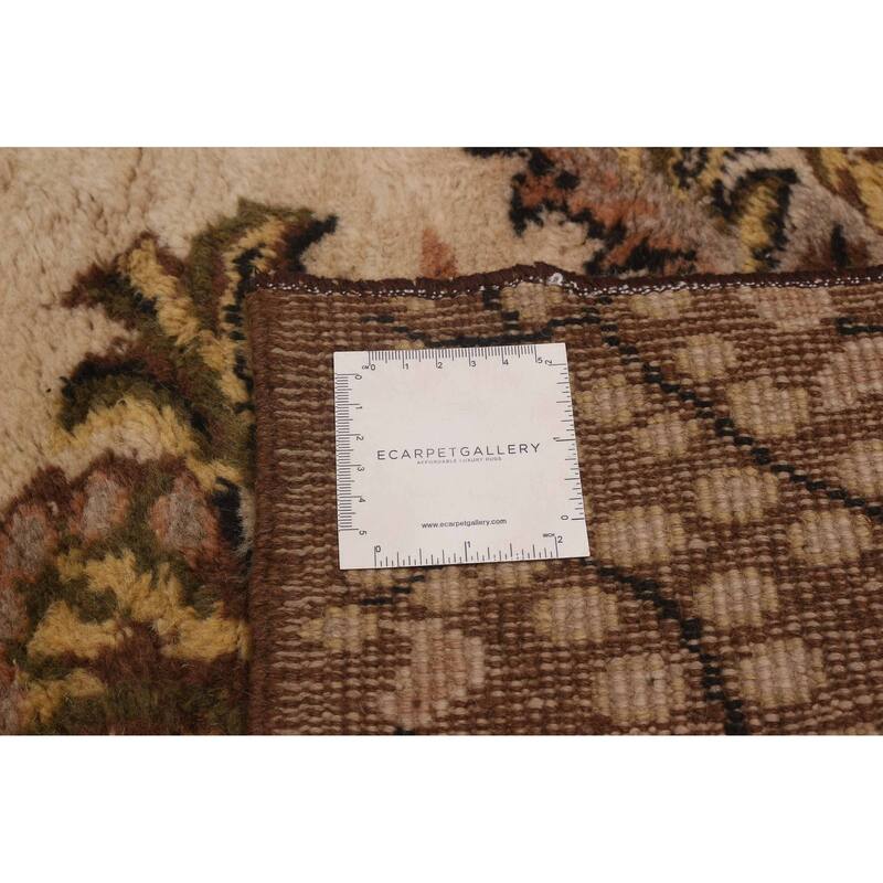 ECARPETGALLERY Hand-knotted Melis Vintage Cream Wool Rug - 5'8 x 8'8
