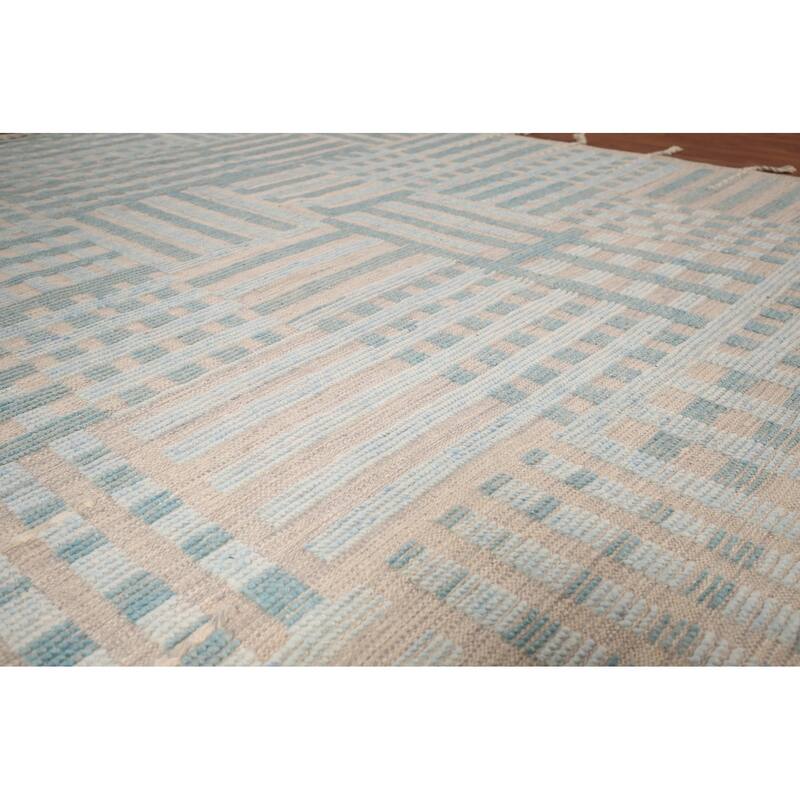 Earth Tone Moroccan Modern Area Rug Hand-Knotted Wool Carpet - 8'0"x 10'10"