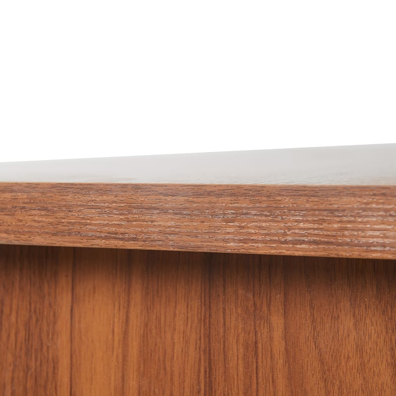 55.1"L Home Office L-Shaped Versatile Desk Height Adjustable Extendable Desk with Storage Drawers and Cabinet, Walnut