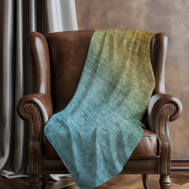 Premium Machine Washable Modern Ombre Sherpa Throw Blanket