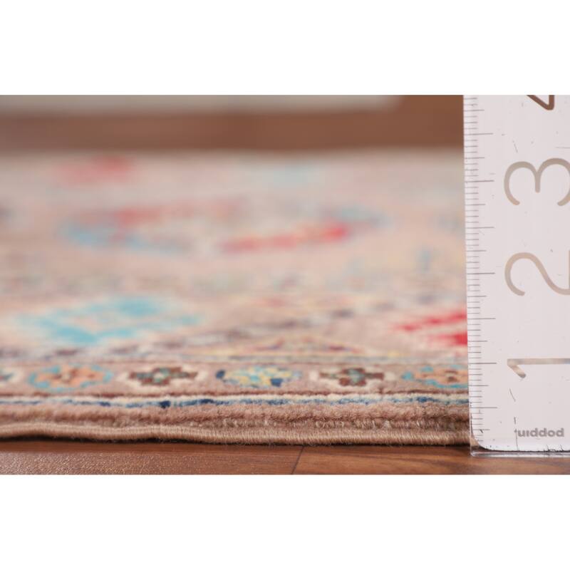 Traditional Beige Kazak Accent Rug Hand-Knotted Wool Carpet - 2'8" x 4'3"