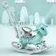 preview thumbnail 7 of 18, Rocking Horse for Toddlers Backrest and Balance Board for Baby Girl and Boy - 26.77"L * 11.81"W * 27.56"H Blue