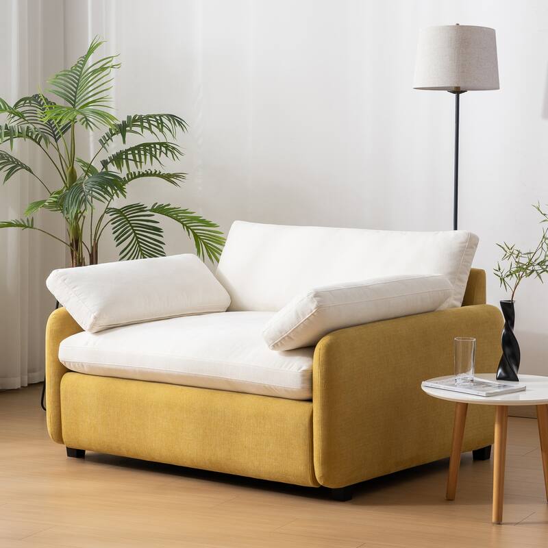 50" Oversized Chenille Upholstered Single Sofa Chair